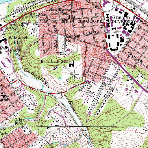 Topographic Map of Belle Heth, VA