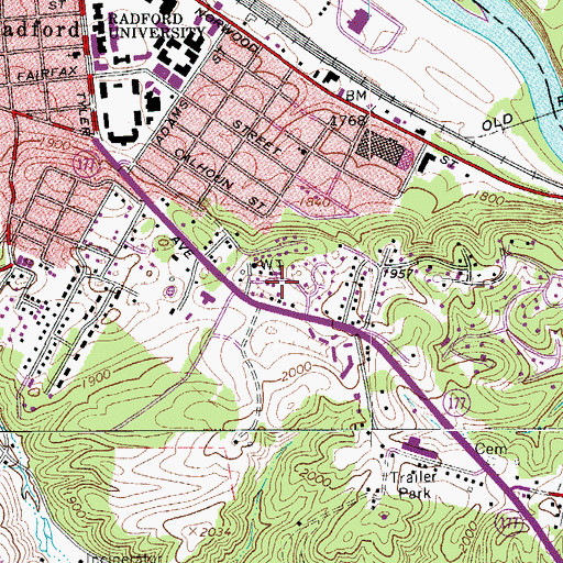 Topographic Map of Cedar Valley, VA