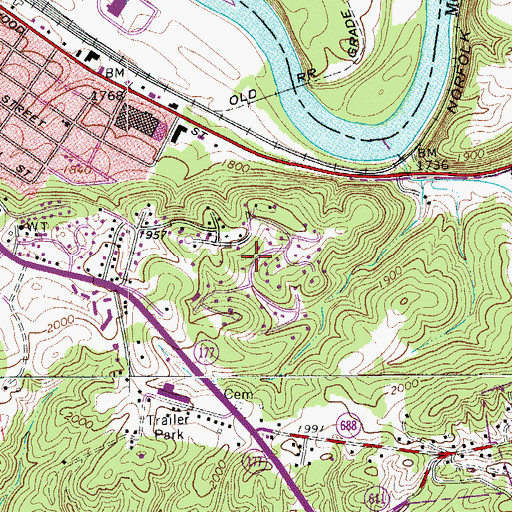 Topographic Map of College Park, VA