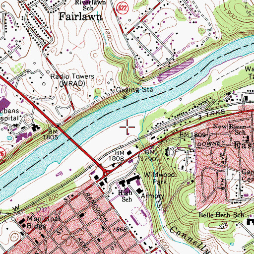 Topographic Map of David Bissett Park, VA