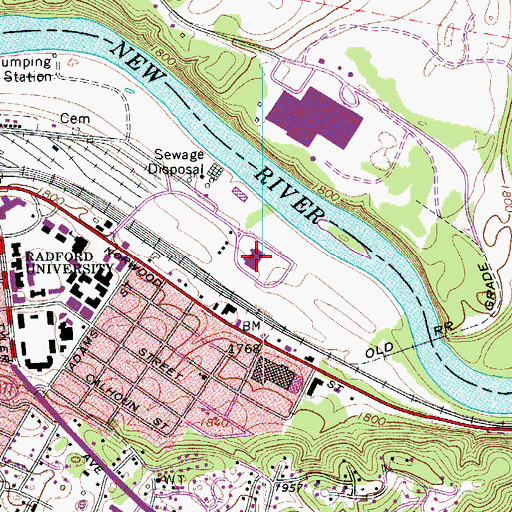 Topographic Map of Dedmon Convocation Center, VA