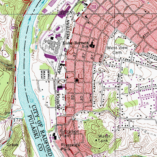 Topographic Map of First Pentecostal Holiness Church, VA