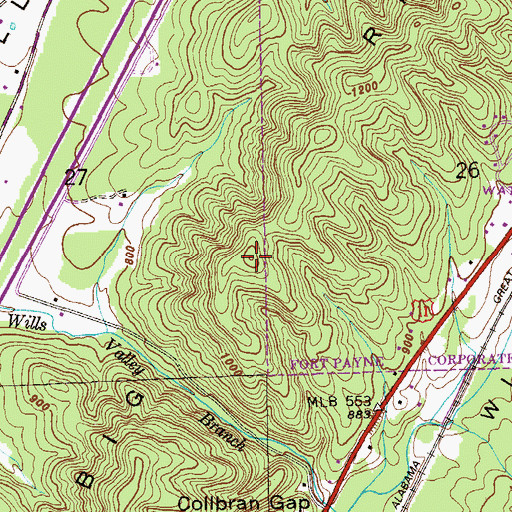 Topographic Map of Big Ridge, AL