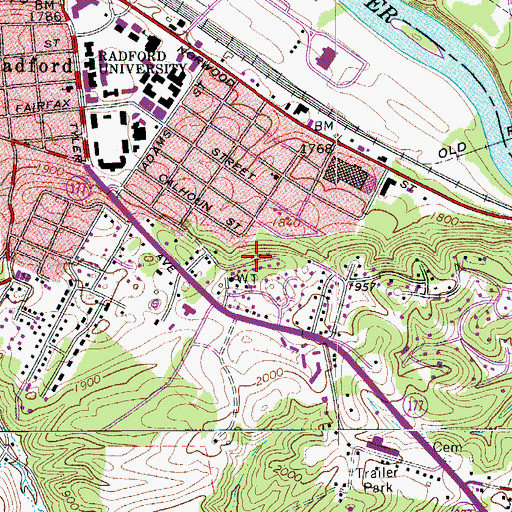Topographic Map of Haven Heights, VA