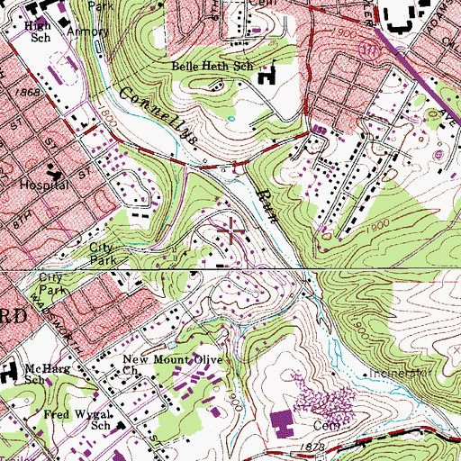 Topographic Map of Hickory Hills, VA