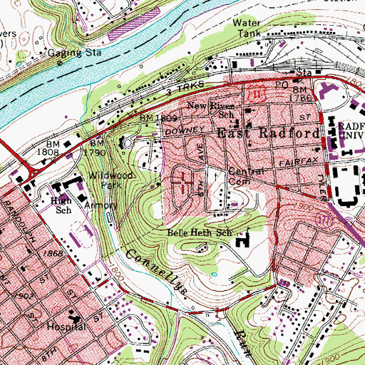 Topographic Map of Monroe Terrace, VA