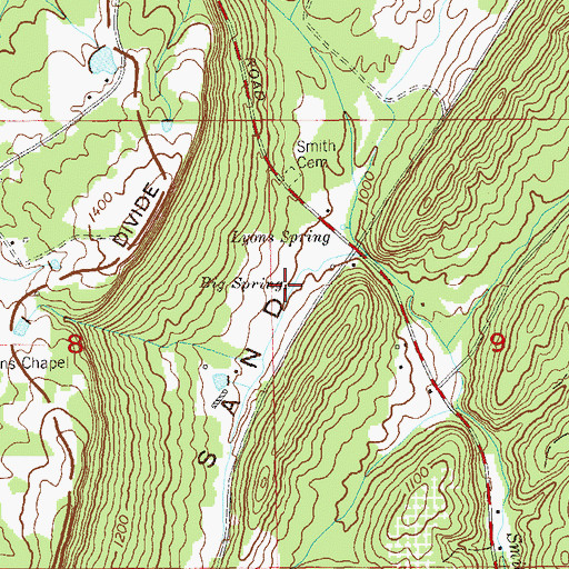 Topographic Map of Big Spring, AL