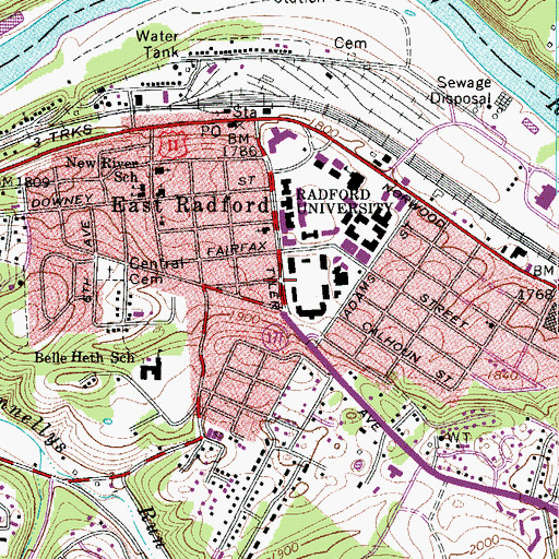 Topographic Map of Saint Judes Catholic Church, VA