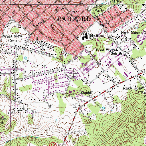 Topographic Map of Smithfield, VA