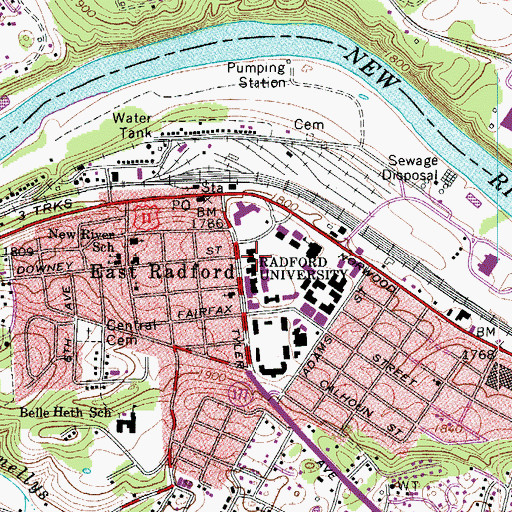 Topographic Map of Tyler Dormitory, VA