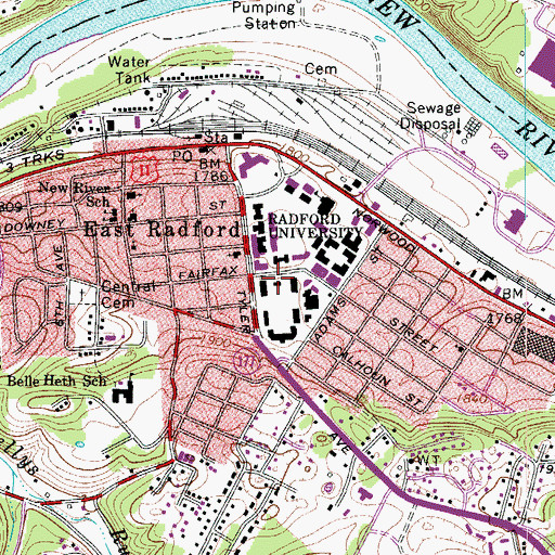 Topographic Map of Tyler Memorial Presbyterian Church, VA
