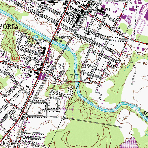Topographic Map of A B Adams Convalescent Center, VA