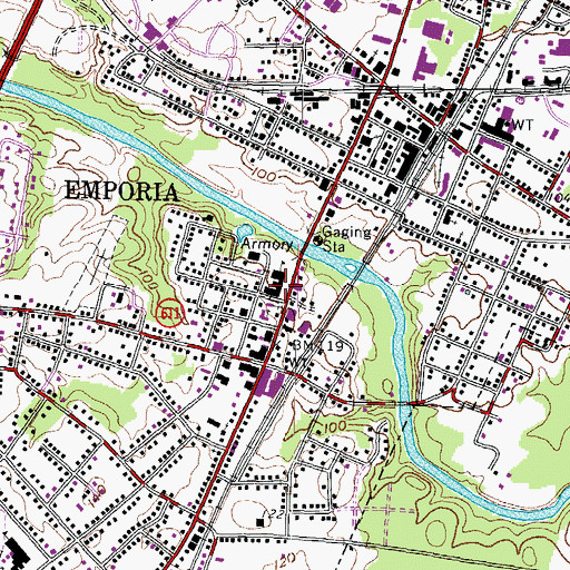 Topographic Map of Emporia Elementary School, VA