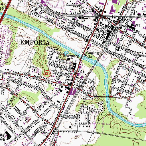 Topographic Map of First Presbyterian Church, VA