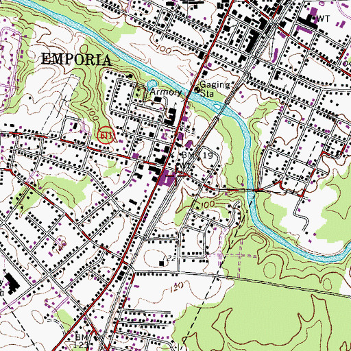 Topographic Map of Greensville County-Emporia Historical Museum, VA