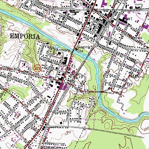 Topographic Map of Greensville County Health Center, VA