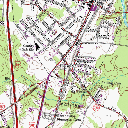 Topographic Map of Halifax Manor Mobile Home Park, VA