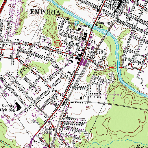 Topographic Map of Main Street Baptist Church, VA