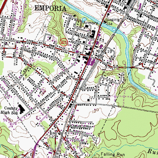 Topographic Map of Main Street United Methodist Church, VA