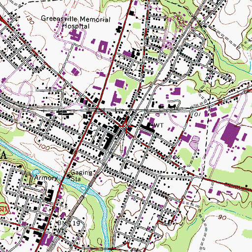 Topographic Map of North Emporia, VA