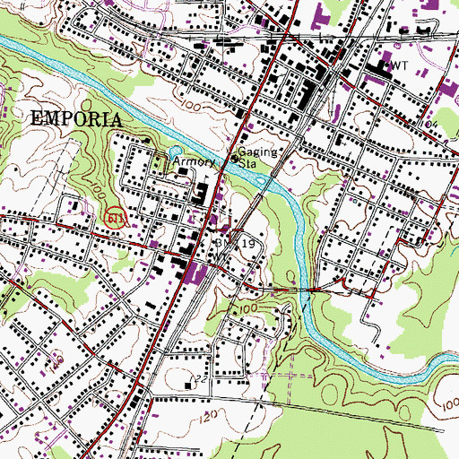 Topographic Map of Richardson Memorial Library, VA
