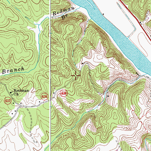 Topographic Map of Austin School (historical), VA