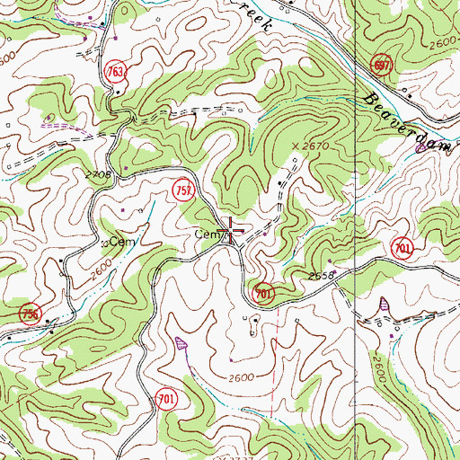 Topographic Map of Bethel Church (historical), VA