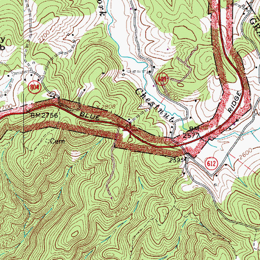 Topographic Map of Blue Ridge School (historical), VA