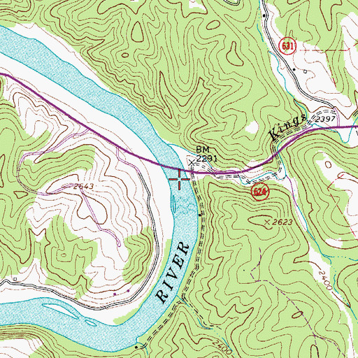 Topographic Map of Boyer Ferry (historical), VA