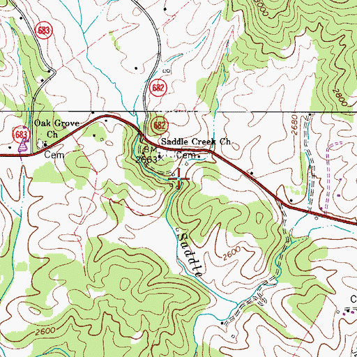 Topographic Map of Brookside Mill (historical), VA