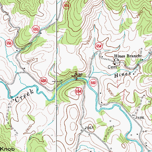 Topographic Map of Cattrons Mill (historical), VA