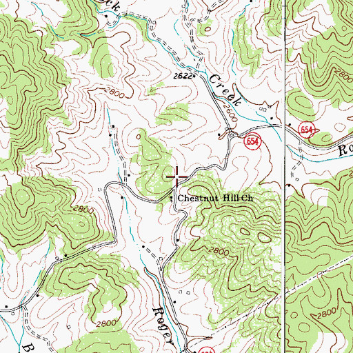 Topographic Map of Chestnut Hill School (historical), VA