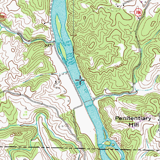 Topographic Map of Cox Ferry (historical), VA