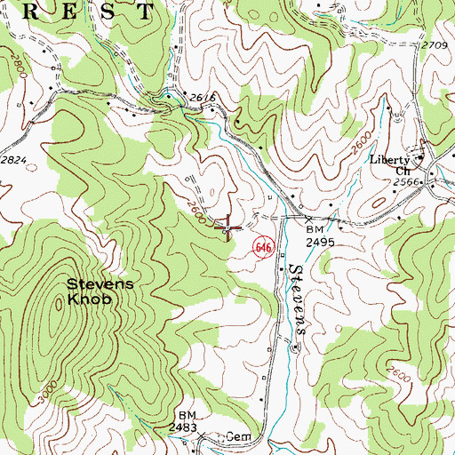 Topographic Map of Dell School (historical), VA