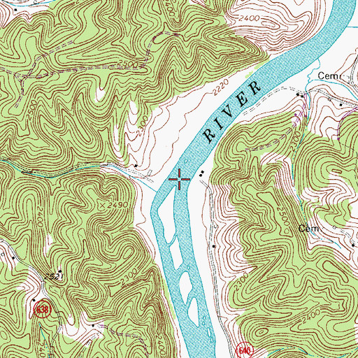 Topographic Map of Dickinson Ferry (historical), VA