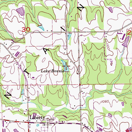 Topographic Map of Lake Bonnie, AL
