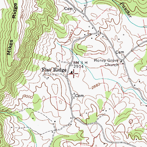 Topographic Map of Flatridge Elementary School (historical), VA