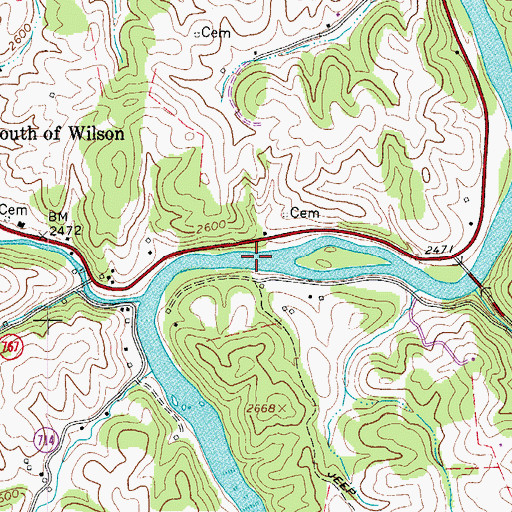 Topographic Map of Halsey Ferry (historical), VA