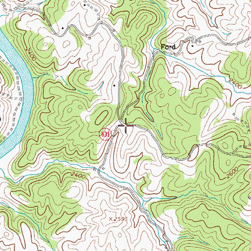 Topographic Map of Hole School (historical), VA