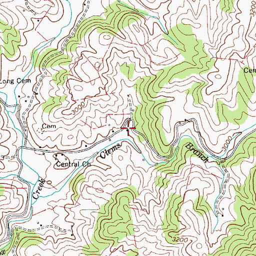 Topographic Map of Klims Branch School (historical), VA