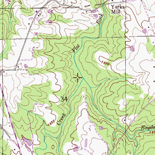 Topographic Map of Boydston Creek, AL