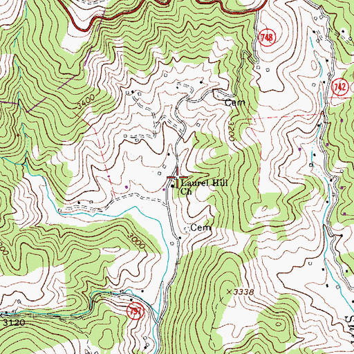 Topographic Map of Little Helton School (historical), VA