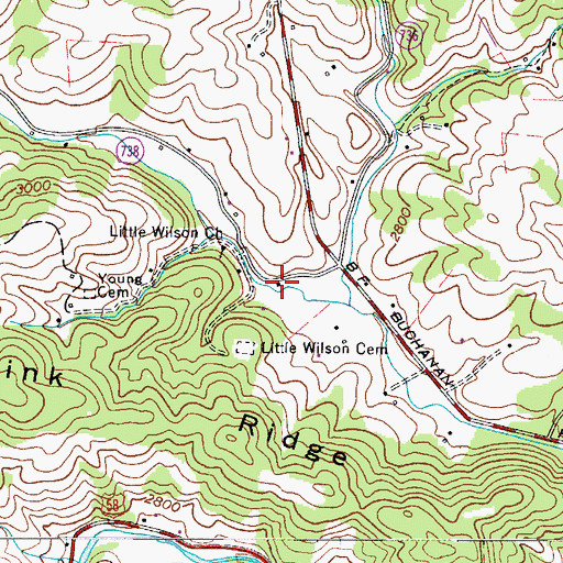 Topographic Map of Little Wilson School (historical), VA