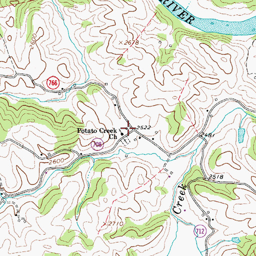 Topographic Map of Maple Shade School (historical), VA