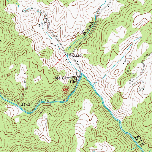 Topographic Map of Mount Carmel School (historical), VA