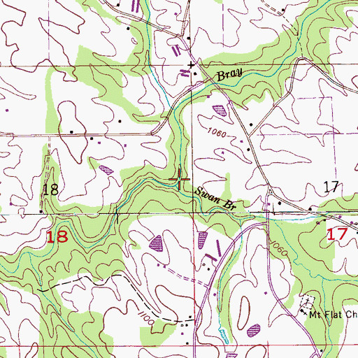 Topographic Map of Bray Creek, AL