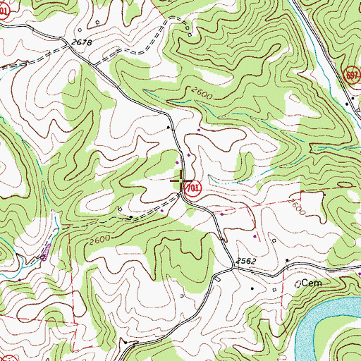 Topographic Map of Peach Bottom School (historical), VA