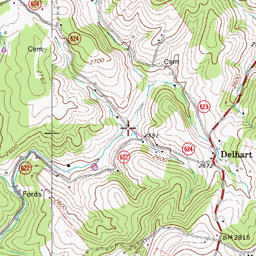 Topographic Map of Rector School (historical), VA