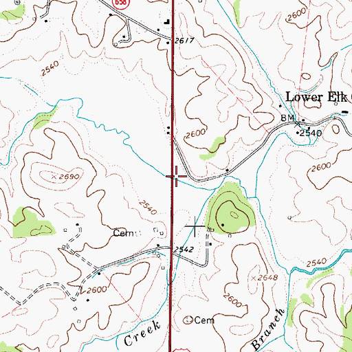 Topographic Map of Reverend J W Rader Memorial Bridge, VA