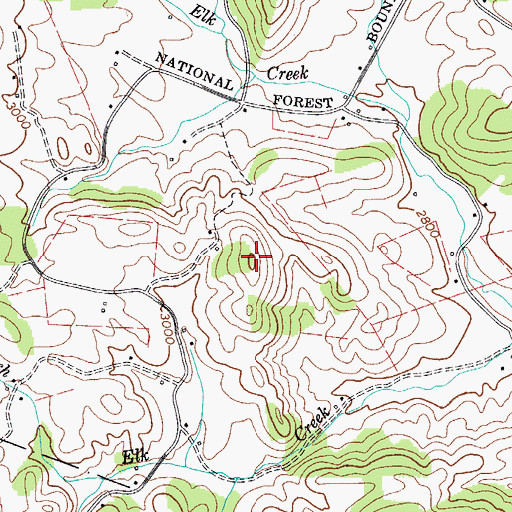 Topographic Map of Roaring Hill, VA